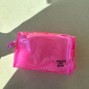 Nwt holler & glow neon pink cosmetic pouch.  Great color!